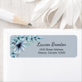 Floral dusty blue grijs etiket (Insitu)