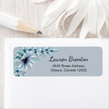 Floral dusty blue grijs