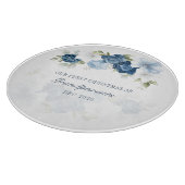 Floral Dusty Blue Grootouders 1 Kerstmis Snijplank (Hoek)