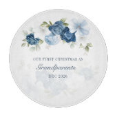 Floral Dusty Blue Grootouders 1 Kerstmis Snijplank (Voorkant)