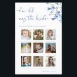 Floral Dusty Blue Hoe oud was het bruid fotospel<br><div class="desc">Floral Dusty Blue Hoe oud was het bruid fotospel</div>