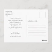 Floral Dusty Blue Hydrangea bruiloft dank u Briefkaart (Achterkant)