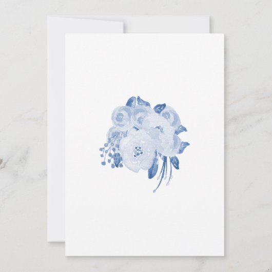 Floral Dusty Blue New Address Moving Aankondiging (Achterkant)