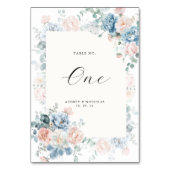 Floral Dusty Blue Peach Waterverf Wedding Kaart (Voorkant)