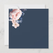Floral Dusty Blue Pink 60th Birthday Party Kaart (Achterkant)
