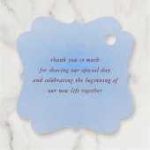 Floral Dusty Blue Red Wedding Thank You Bedankjes Labels (Achterkant)