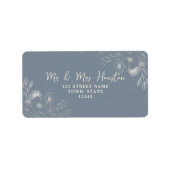 Floral Dusty Blue Return Label (Voorkant)