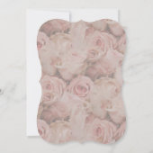 Floral Dusty Blue Rozen Gold Bridal Luncheon Kaart (Achterkant)