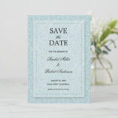 Floral Dusty Blue Save The Date (Staand voorkant)
