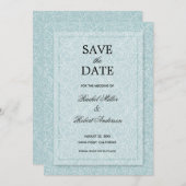 Floral Dusty Blue Save The Date (Voorkant / Achterkant)