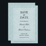 Floral Dusty Blue Save The Date<br><div class="desc">Een wit rozenomlijnpatroon op een stoffige blauwe (of om het even welke kleur) achtergrond,  deze sparen de datumkaarten zijn perfect voor uw bruiloft of een andere gelegenheid. Als je van dikker papier houdt,  gebruik je het Mattepapier of voor een schijnvertoning,  het Pearl Shimmer papier.</div>