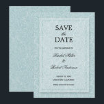 Floral Dusty Blue Save The Date<br><div class="desc">Een wit rozenomlijnpatroon op een stoffige blauwe (of om het even welke kleur) achtergrond,  deze sparen de datumkaarten zijn perfect voor uw bruiloft of een andere gelegenheid. Als je van dikker papier houdt,  gebruik je het Mattepapier of voor een schijnvertoning,  het Pearl Shimmer papier.</div>