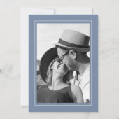 Floral Dusty Blue Save the Date Foto Bruiloft Kaart (Achterkant)