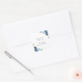 Floral Dusty Blue voordat ik script Vrijgezellenfe Vierkante Sticker (Envelop)