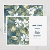 Floral Dusty Blue Vrijgezellenfeest bruiloft groen Kaart (Voorkant / Achterkant)