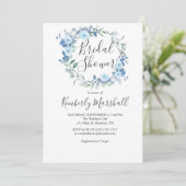 Floral Dusty Blue Vrijgezellenfeest Kaart (Staand voorkant)