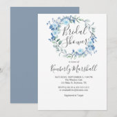 Floral Dusty Blue Vrijgezellenfeest Kaart (Voorkant / Achterkant)