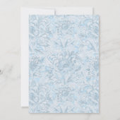 Floral Dusty Blue Waterverf bruiloft uitnodiging (Achterkant)