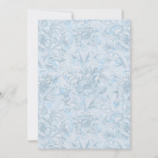 Floral Dusty Blue Waterverf bruiloft uitnodiging (Achterkant)