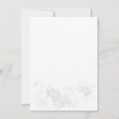 Floral Dusty Blue Waterverf Flowers Vrijgezellenfe Kaart (Achterkant)