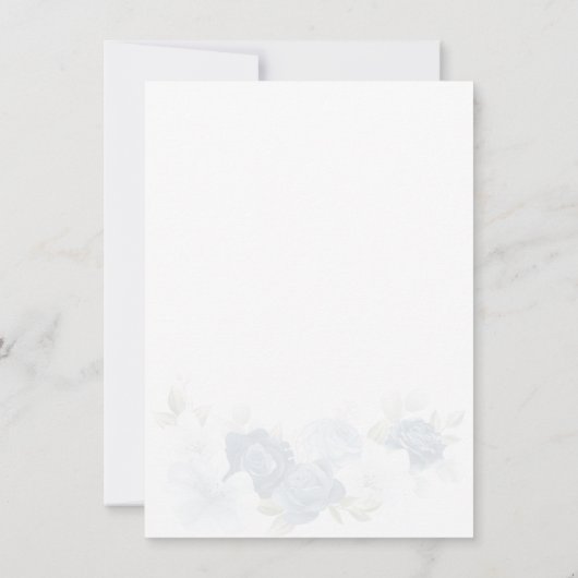 Floral Dusty Blue Waterverf Flowers Vrijgezellenfe Kaart (Achterkant)