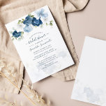 Floral Dusty Blue Waterverf Flowers Vrijgezellenfe Kaart<br><div class="desc">Floral Dusty Blue Waterverf Flowers Bridal Shower Invitation. U kunt deze bruidsdoucheuitnodiging aanpassen door hierboven op de knop 'Personaliseren' te klikken. De kaart is voorzien van een moderne elegante eucalyptusbladgroen, stoffige blauwe en witte bloemen, met een script en een moderne lay-out. TIP: Geweldig om opnieuw te gebruiken voor verrassende feestjes,...</div>