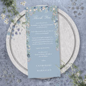 Floral Dusty Blue Wedding Dank u plaats kaart