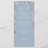 Floral Dusty Blue Wedding Dank u plaats kaart (Voorkant)