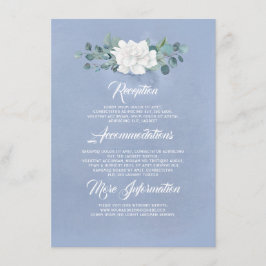 Floral Dusty Blue Wedding Informatie Gast Informatiekaartje