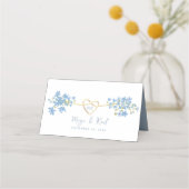 Floral Dusty Blue Wedding Place Card Plaatskaartje (Achterkant)