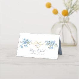 Floral Dusty Blue Wedding Place Card Plaatskaartje