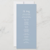 Floral Dusty Blue Wedding Programme (Achterkant)