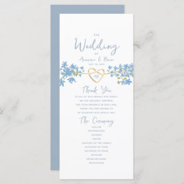 Floral Dusty Blue Wedding Programme