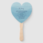 Floral Dusty Blue Wedding Programme Handwaaier (Achterkant)