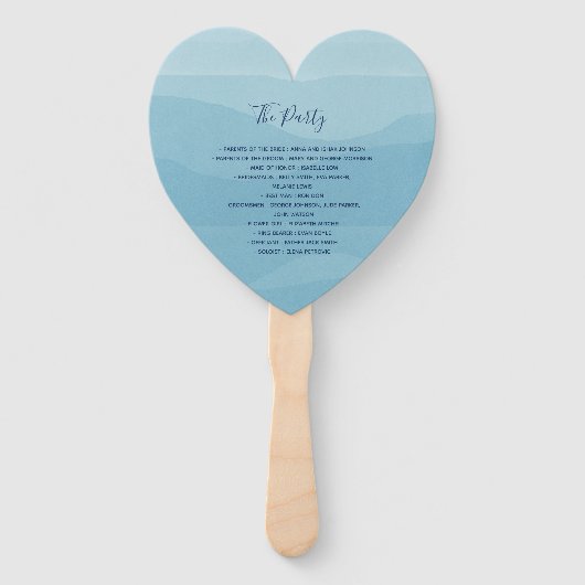 Floral Dusty Blue Wedding Programme Handwaaier (Achterkant)