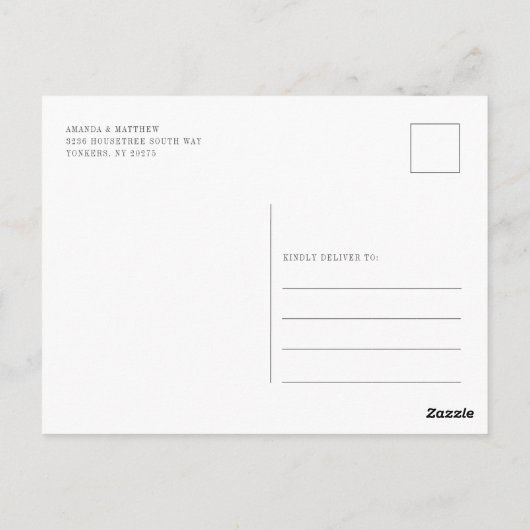 Floral Dusty Blue Wedding Save the Date Briefkaart (Achterkant)