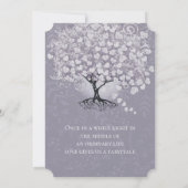 Floral Dusty Lavender Heart Leaf Tree Wedding Kaart (Achterkant)