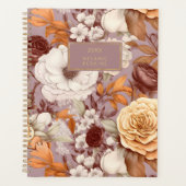  Floral Dusty Lila Perzik Waterverf Flower Planner (Voorkant)