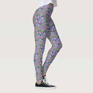 Floral Dusty Paarse Spring Garden Flowers Leggings