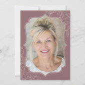 Floral Dusty Pink Foto 70e Verjaardagsfeestje Kaart (Achterkant)