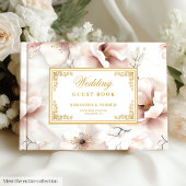 Floral Dusty Pink Ivory Gold Wedding Guest Book Gastenboek
