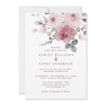 Floral Dusty Pink Rose Burgundy Wedding