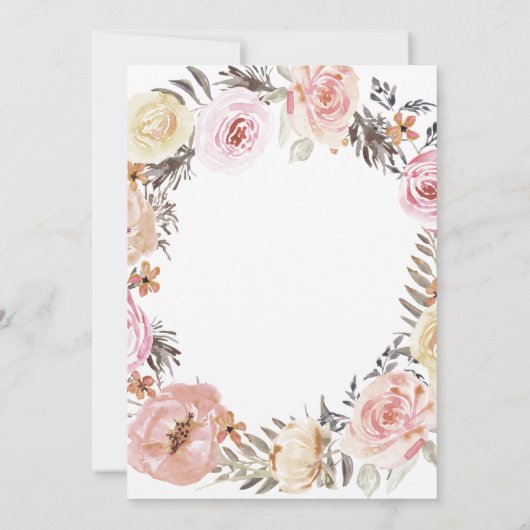 Floral Dusty Pink Wreated Butterfly Drive by Showe Kaart (Achterkant)