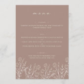Floral Dusty Roos 5x7" Trouwtafel Flat Menu (Voorkant)