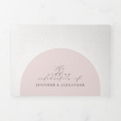 Floral Dusty Roos All in One Wedding Tri Fold Drieluik Uitnodiging (Cover)