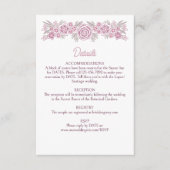 Floral Dusty Roos Blush Bourgogne Wedding Details Informatiekaartje (Voorkant)