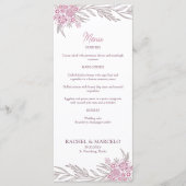 Floral Dusty Roos Blush Bourgogne Wedding Menu (Voorkant)