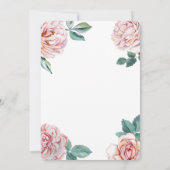 Floral Dusty Roos Blush Pink Peonies Wedding Kaart (Achterkant)