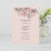 Floral Dusty Roos Blush Repetitie Diner Kaart (Staand voorkant)