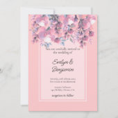 Floral Dusty Roos bruiloft Kaart (Voorkant)